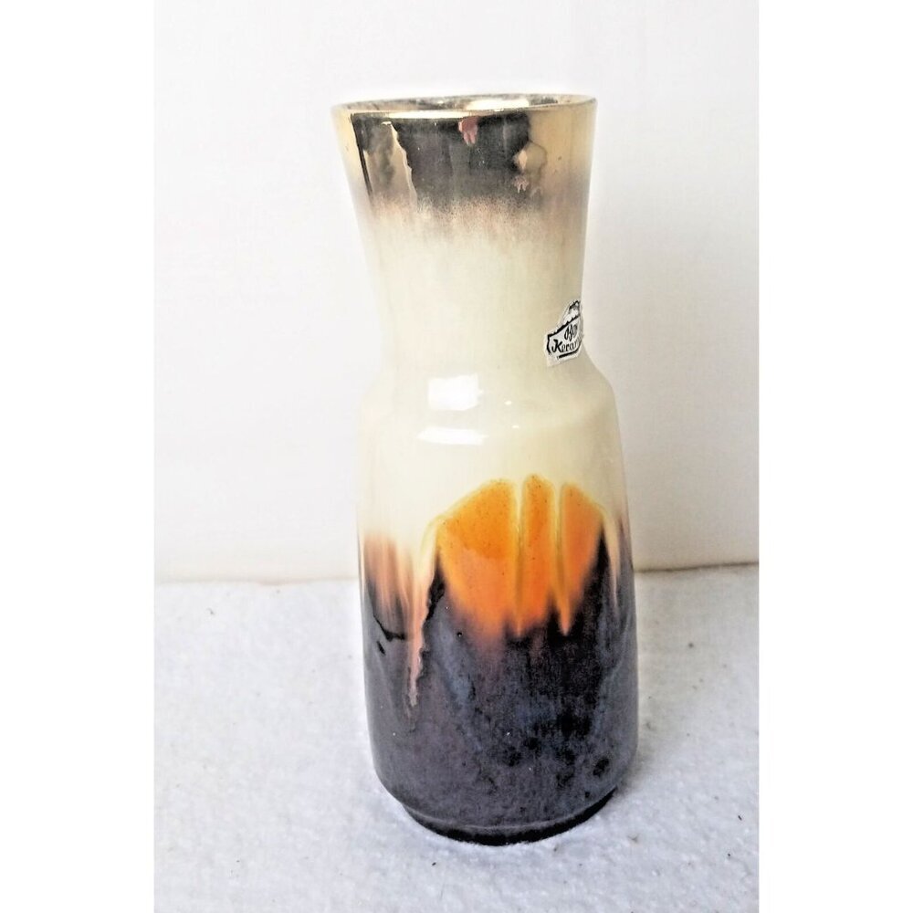 Vase W Germany Bay Keramik 60's brown orange metallic gold Mid century 267 20 - Picture 3 of 13